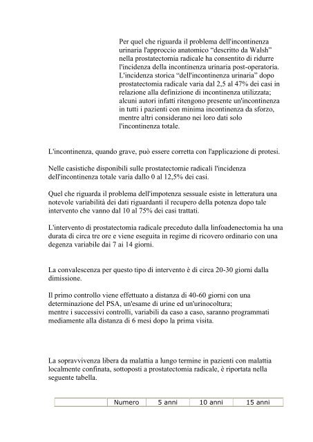 La qualitÃ  di vita nel paziente prostatectomizzato - Casettagiovanni.it