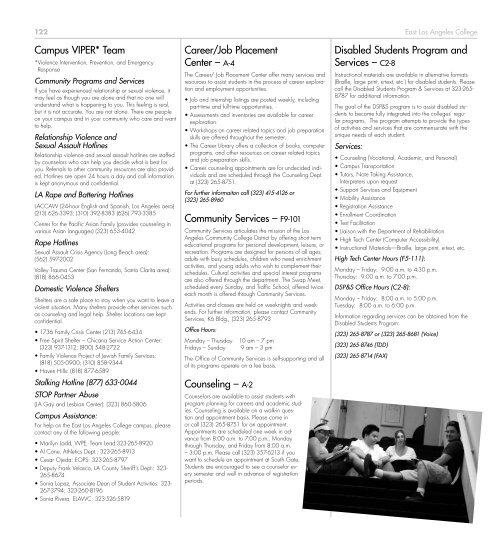 Complete Schedule of Classes - East Los Angeles College