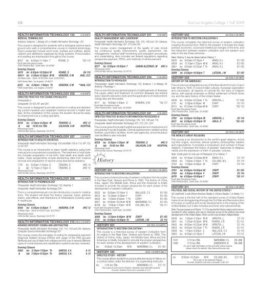 Complete Schedule of Classes - East Los Angeles College