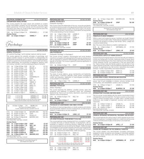 Complete Schedule of Classes - East Los Angeles College