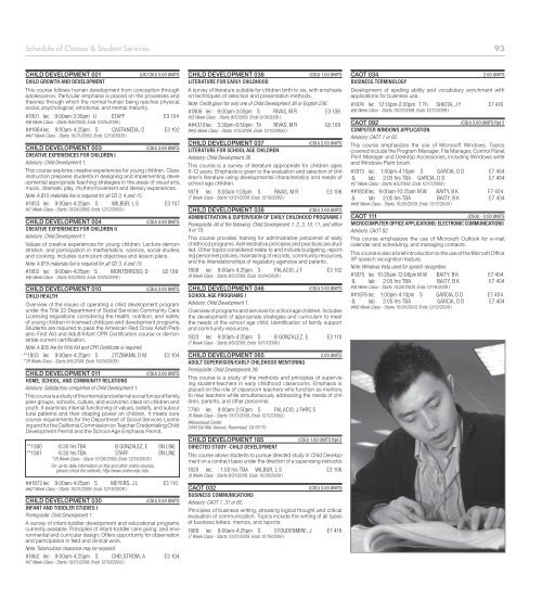 Complete Schedule of Classes - East Los Angeles College