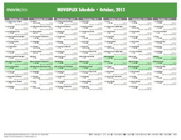 MOVIEPLEX Schedule - October, 2012 - Starz