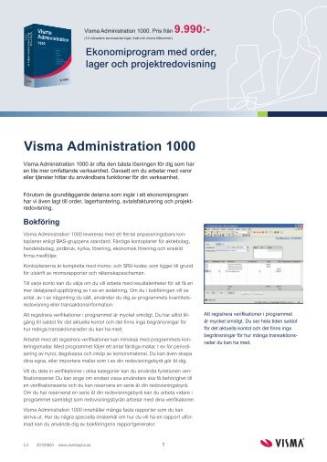 Visma Administration 1000.indd - Visma Spcs AB