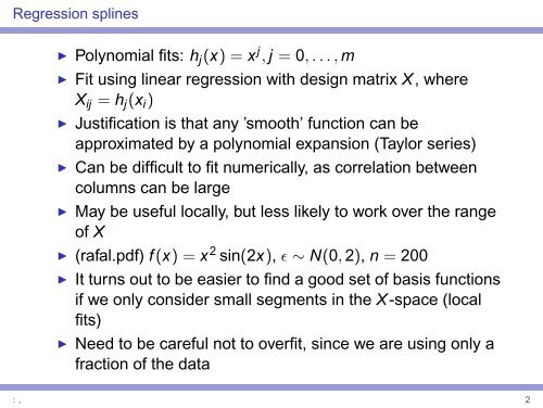 Flexible modelling using basis expansions (Chapter 5) Linear ...