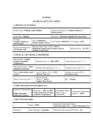 msds for naphtha - Mangalore Refinery and Petrochemicals Limited