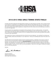 2012-2013 ihsa girls tennis state finals - Illinois High School ...