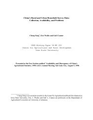 China's Rural and Urban Household Survey Data - Center for ...