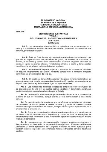 Ley No. 146-71 - Ministerio de Medio Ambiente