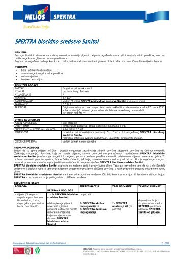 HRV SPEKTRA BIOCIDNO SREDSTVO SANITOL - Helios