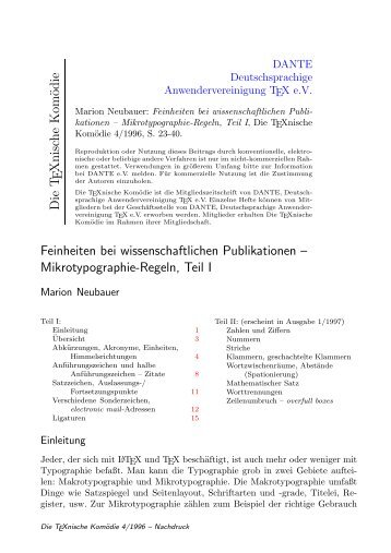 Mikrotypografie, Teil 1 - Dante eV