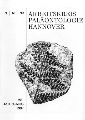 25. - Arbeitskreis Paläontologie Hannover