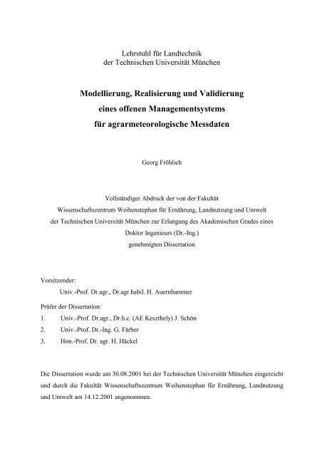 Modellierung, Realisierung und Validierung eines ... - Tec.wzw.tum.de