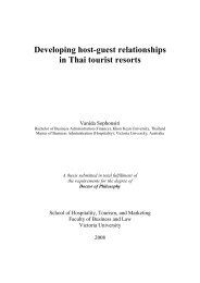 Developing host-guest relationships in Thai tourist resorts - Victoria ...