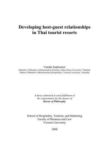 Developing host-guest relationships in Thai tourist resorts - Victoria ...