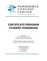 certificate program student handbook - Peridance Capezio Center