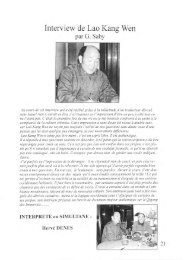 Interview de Maître Lao Kang Wen - Qigong-shiatsu.fr