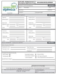 Building Permit and Development Application Form - City of St. John's