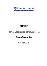 Manual de Usuarios BEE - Transferencias - Banco Ciudad