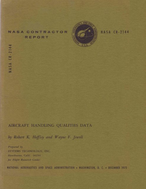 NASA CR-2144--Heffley--Aircraft Handling Qualities Data.pdf