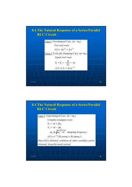 8.4 The Natural Response of a Series/Parallel RLC Circuit