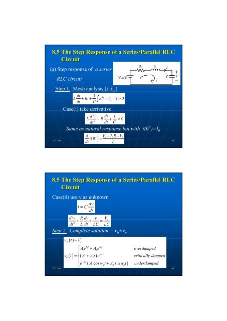 8.4 The Natural Response of a Series/Parallel RLC Circuit