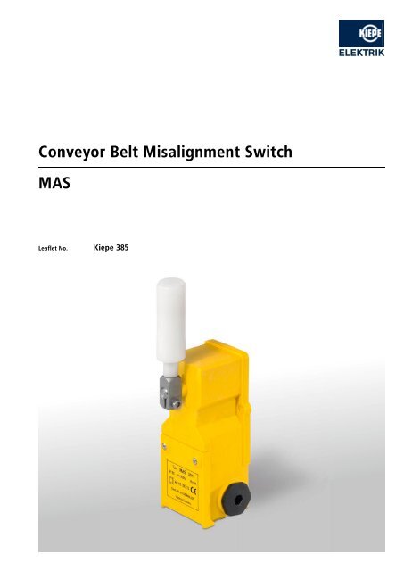 conveyor Belt misalignment switch mas