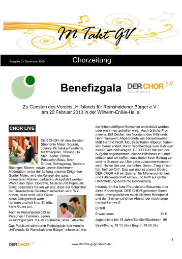 Ausgabe 2 Dezember 2009 - Der CHOR GV Grunbach