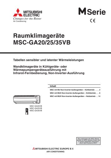 RaumklimagerÃ¤te MSC-GA20/25/35VB