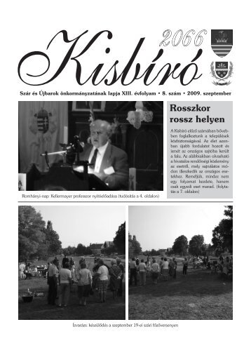 Rosszkor rossz helyen - Szár és Újbarok Községek ...