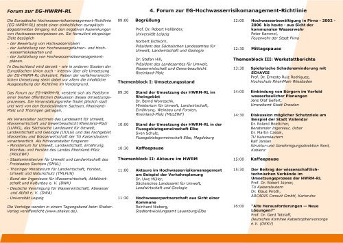 4. Forum zur EG-Hochwasserrisikomanagement-Richtlinie Forum zur EG ...