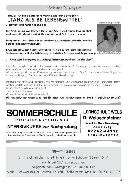 Berichte & amtliche Informationen - Thalheim bei Wels