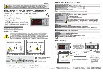 enda ets1410 pulse input tachometer - SURAN Industrieelektronik