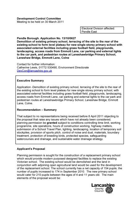 Laneshawbridge Primary School, item 8. PDF 223 KB - Lancashire ...