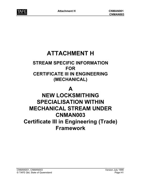 CNMAN003 Certificate III in Engineering (Locksmithing) - Training ...