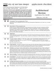 Application Checklist City of San Luis Obispo Architectural Review