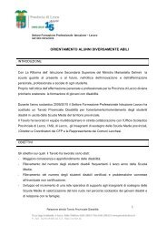 Relazione orientamento alunni diversamente abili - Provincia di Lecco