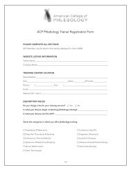 Training Database Application Form - American College of Phlebology