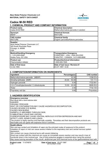 Cadox M-50 RED - msds@NAComposites.com