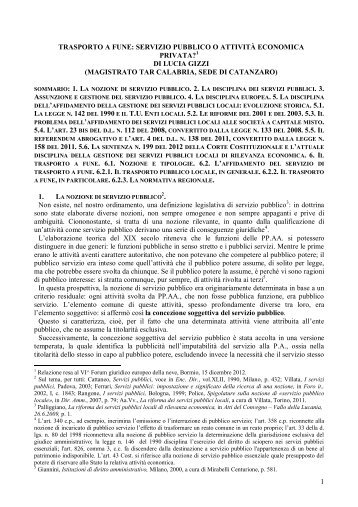 Trasporto a fune: servizio pubblico o attivitÃ  ... - Consiglio di Stato