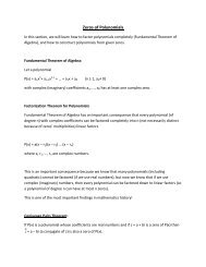 Zeros of Polynomials