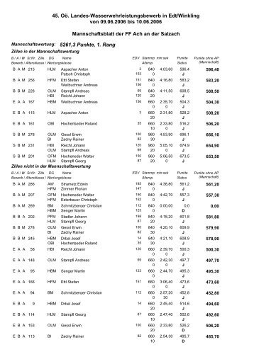 Mannschaftsblatt (PDF)