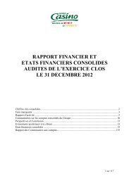 Etats financiers consolidÃ©s 2012 - Groupe Casino