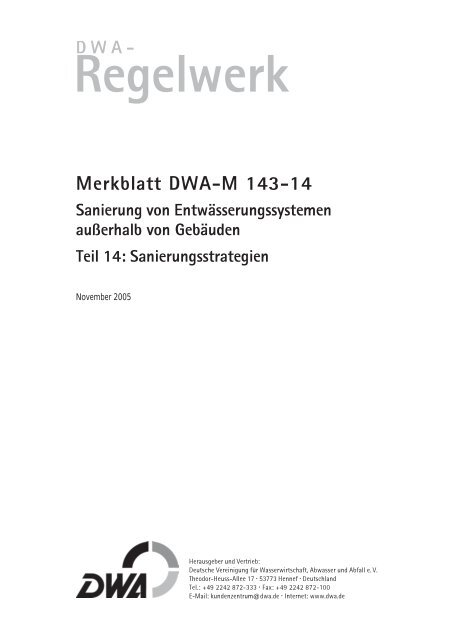 Merkblatt DWA-M 143-14 - DWA Shop