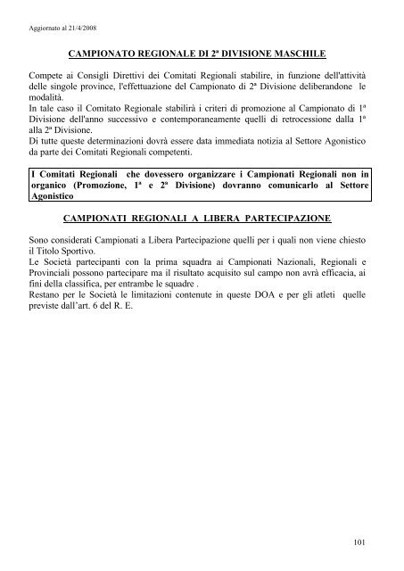 Disposizioni Organizzative Annuali - Federazione Italiana ...