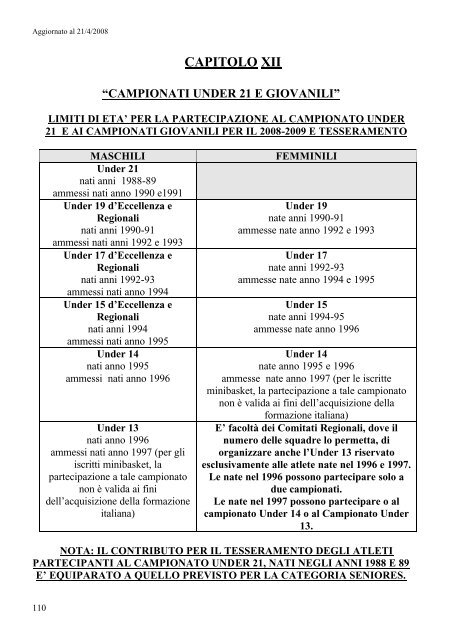 Disposizioni Organizzative Annuali - Federazione Italiana ...