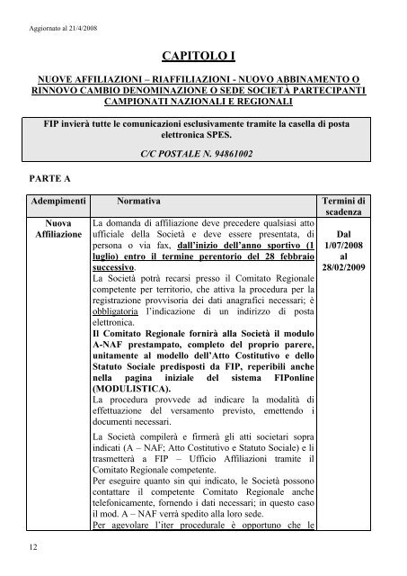 Disposizioni Organizzative Annuali - Federazione Italiana ...