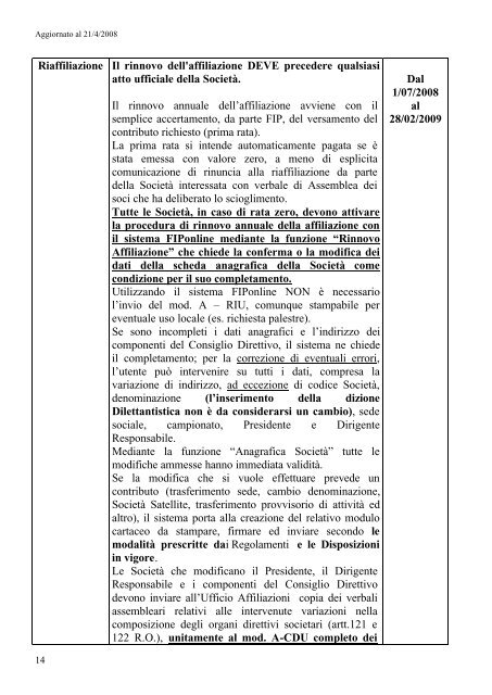 Disposizioni Organizzative Annuali - Federazione Italiana ...