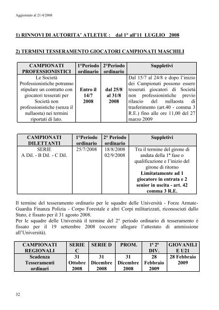 Disposizioni Organizzative Annuali - Federazione Italiana ...