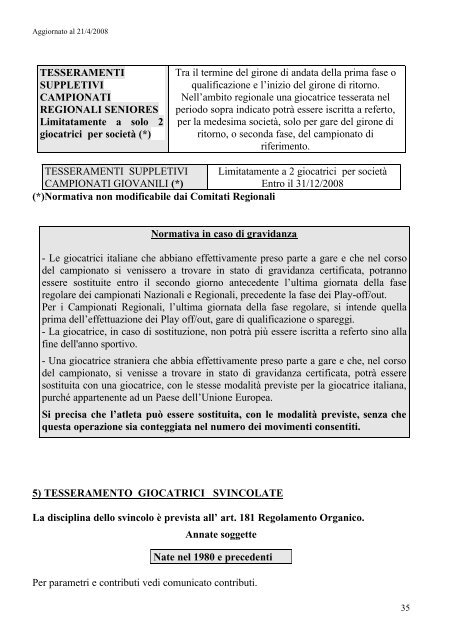 Disposizioni Organizzative Annuali - Federazione Italiana ...