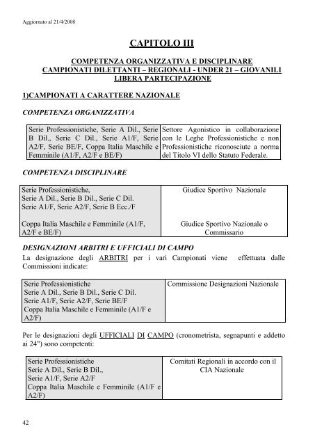 Disposizioni Organizzative Annuali - Federazione Italiana ...